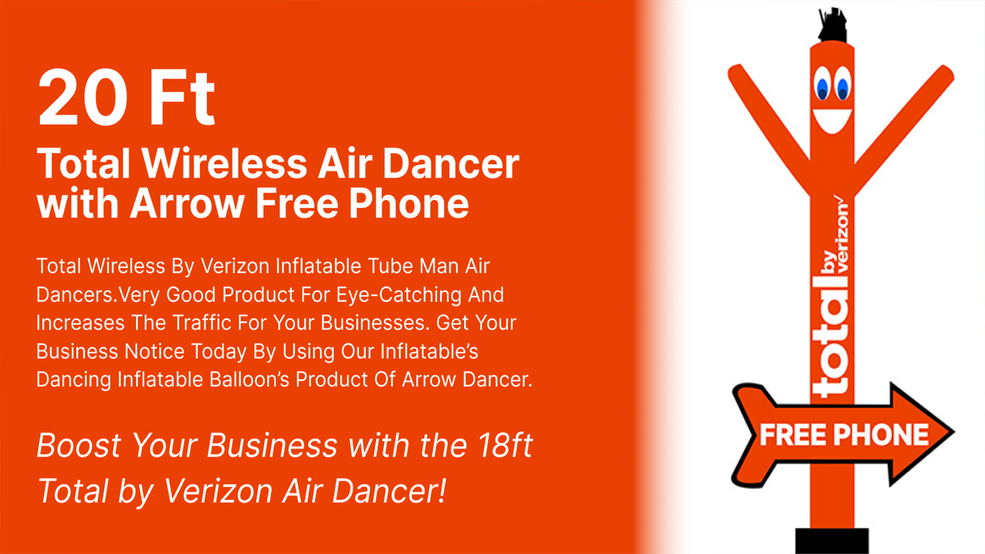 18ft Verizon Air Dancer with Free Phone Sign