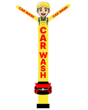 20ft Car Wash Guy Air Dancer with Car Sign (Yellow) - Image 3