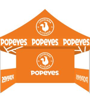 10x10 Ft Popeyes Pop-Up Advertising Tent with Back & Side Walls – Complete Set - Image 3