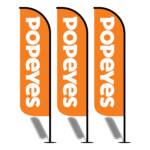 12ft Popeyes Feather Flags (Pack of 3) – High-Quality Outdoor Advertising Banners!