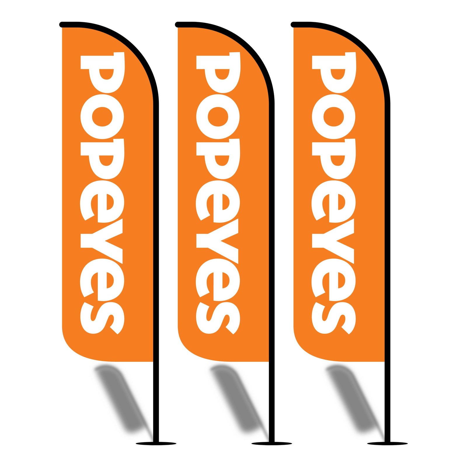 12ft Popeyes Feather Flags (Pack of 3) – High-Quality Outdoor Advertising Banners!