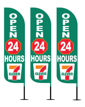 7-Eleven 12ft Outdoor Promotional Feather Flag Pack
