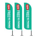 Total by Wireless - 12ft Outdoor Advertising Feather Flag Pack of 3