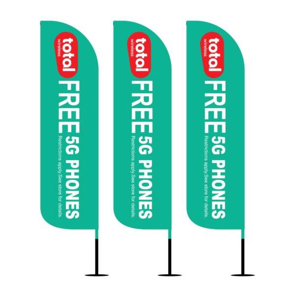 Total by Wireless - 12ft Outdoor Advertising Feather Flag Pack of 3