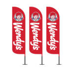 Wendy’s 12ft Outdoor Advertising Feather Flags – Pack of 3