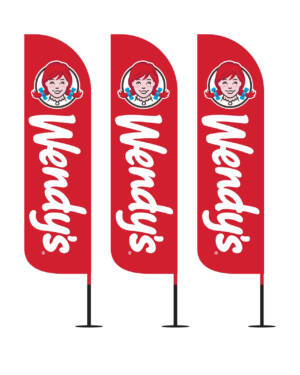 Wendy’s 12ft Outdoor Advertising Feather Flags – Pack of 3
