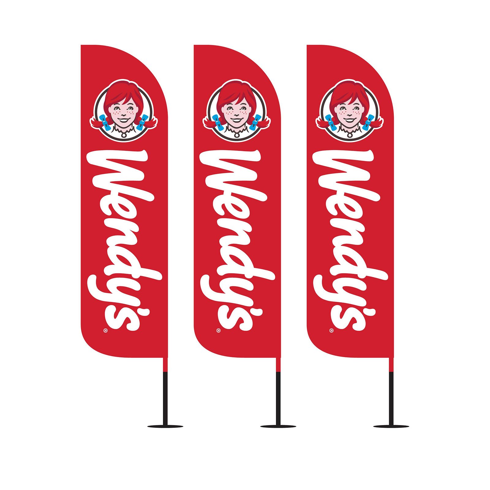 Wendy’s 12ft Outdoor Advertising Feather Flags – Pack of 3