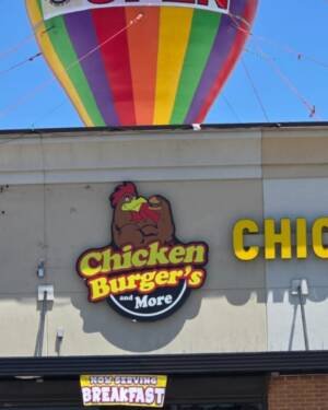 22ft Chicken Burger’s Now Open Giant Inflatable Rooftop Balloon