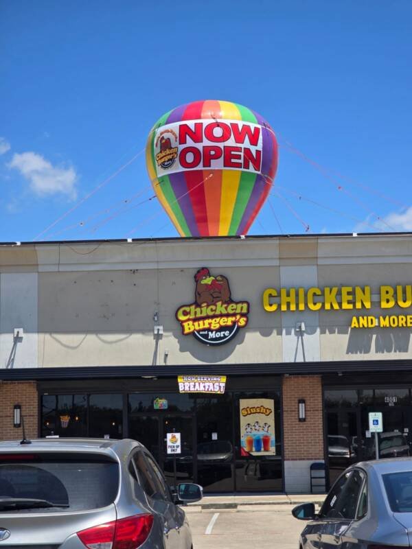 22ft Chicken Burger’s Now Open Giant Inflatable Rooftop Balloon