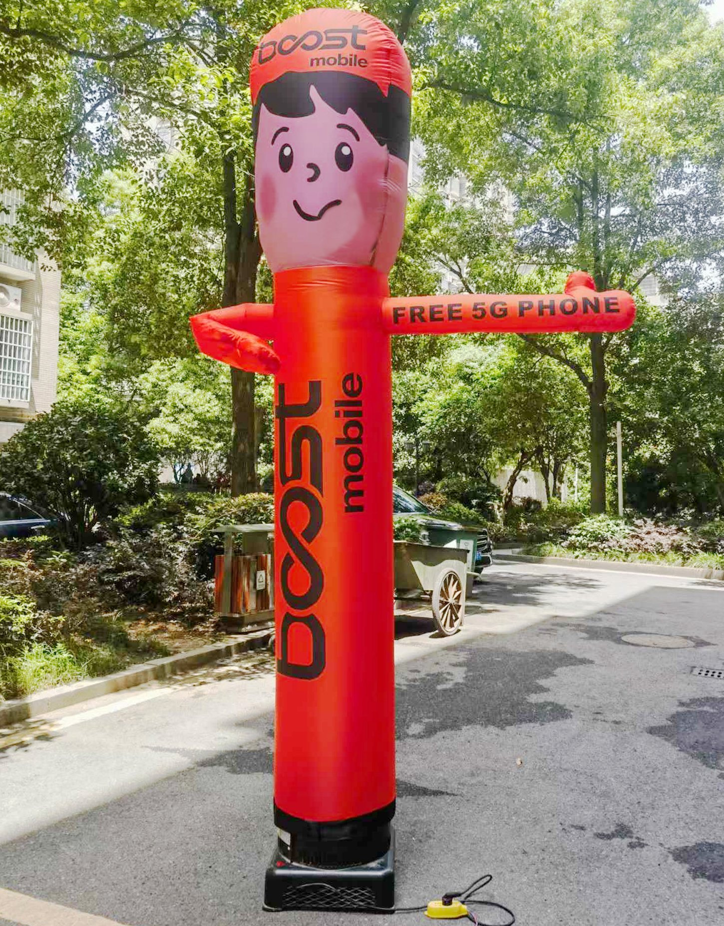 10ft Tall Boost Mobile Inflatable Waving Man - Works with 18-inch Diameter Blowers