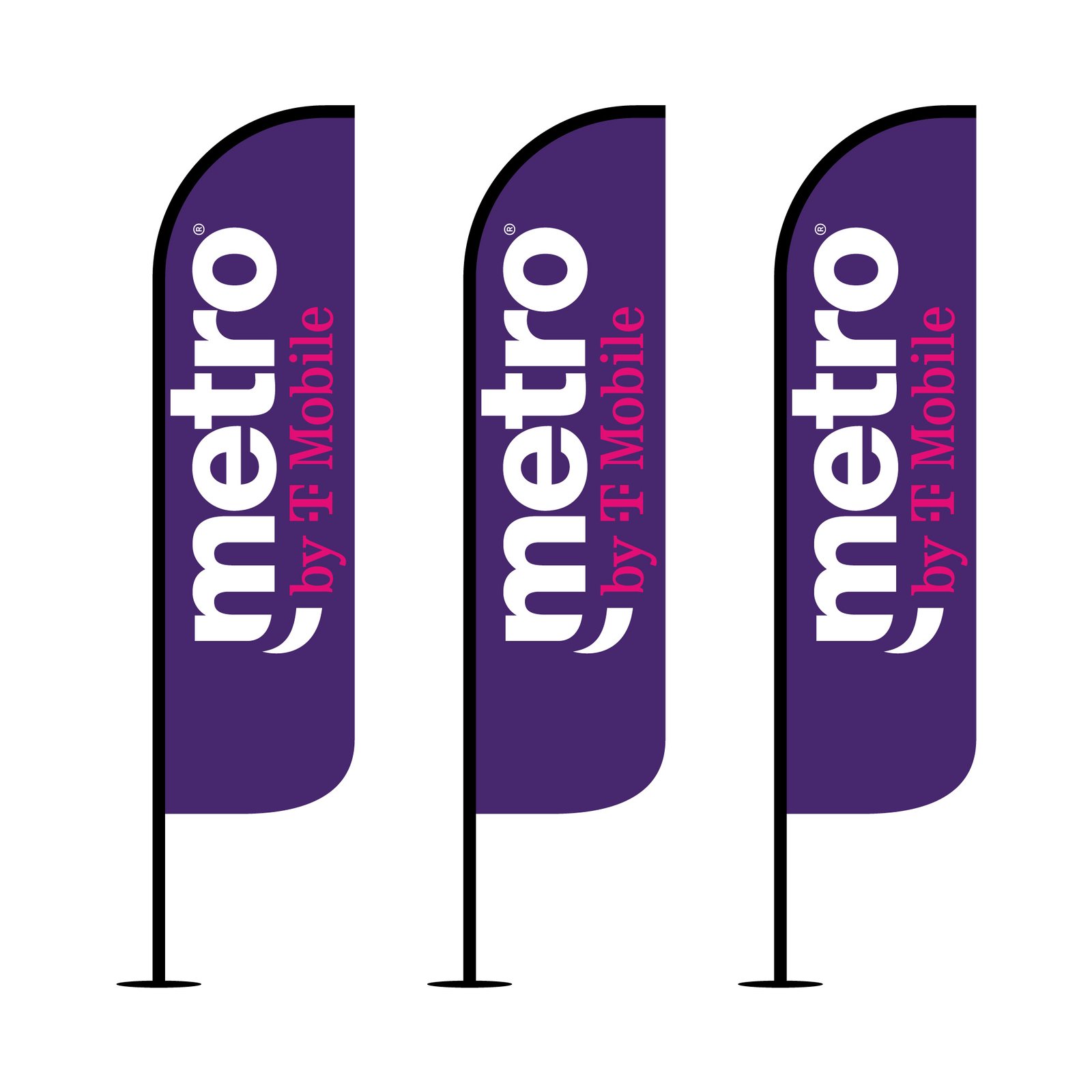 Metro by T-Mobile 12ft Feather Flags – Pack of 3