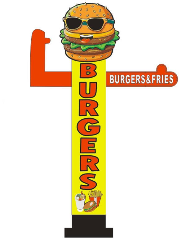 10ft Burgers & Fries Waving Man Inflatable