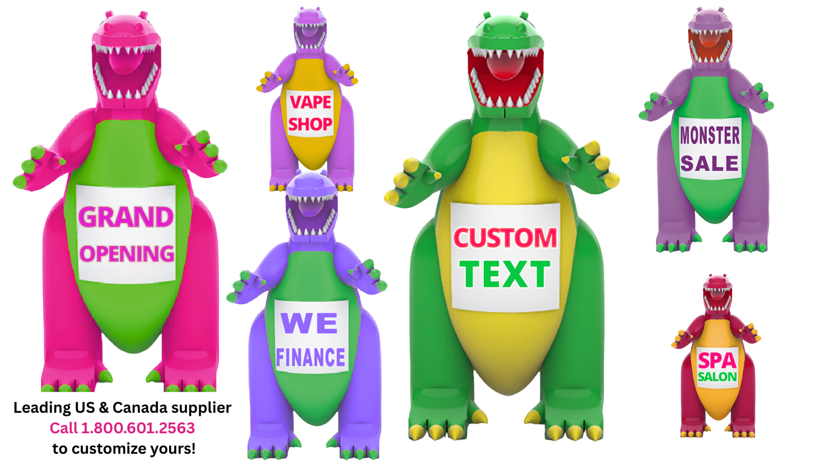 Leading US & Canada supplier call 1.800.601.2563 to customize yours! - Godizlla Marketing