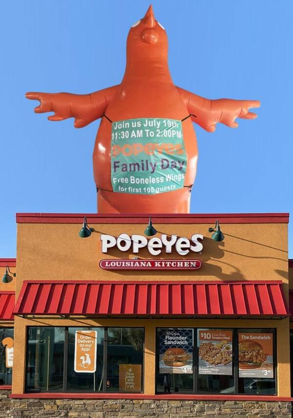 22ft Popeyes Chicken Balloon for Family Day