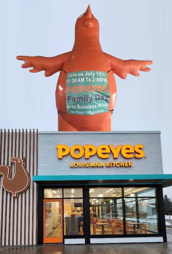 22ft Popeyes Chicken Balloon for Family Day