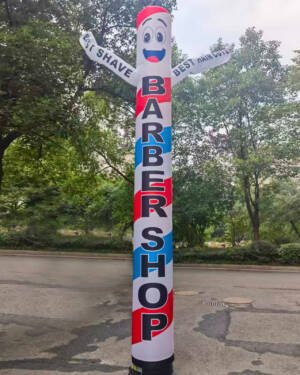 20ft Barber Shop Air Dancer Inflatable – Wacky Waving Tube Man for Outdoor Advertising (Without Blower)