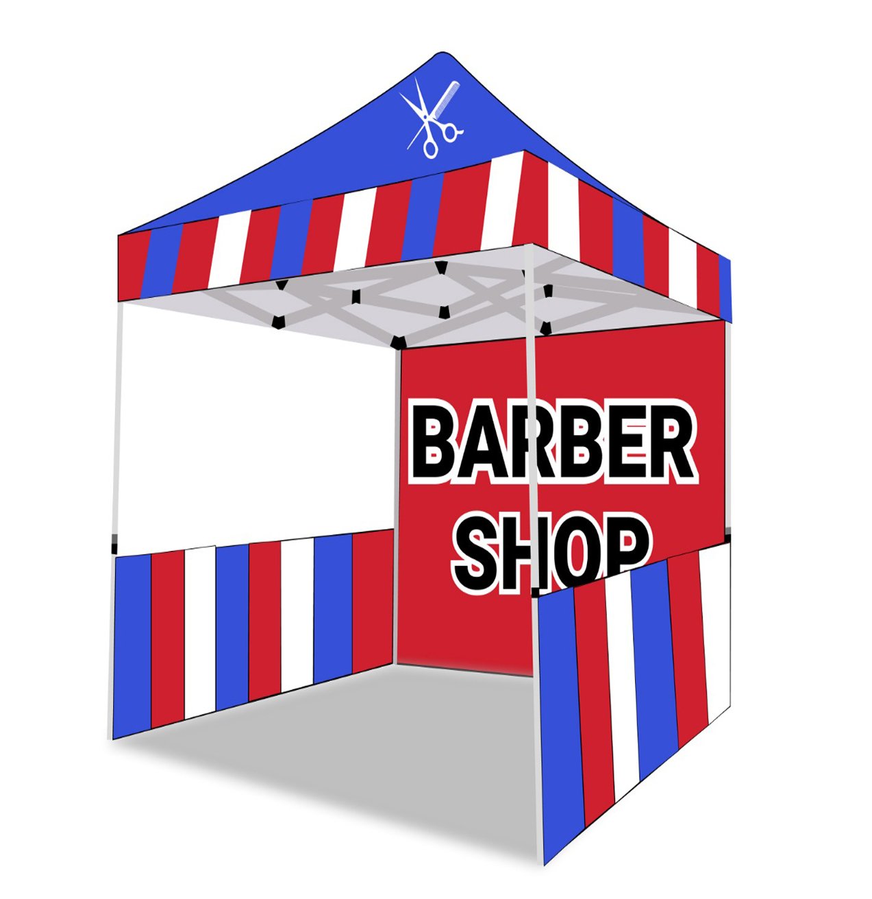 5x5-Barber-Shop-Tent-Red,-White-and-Blue