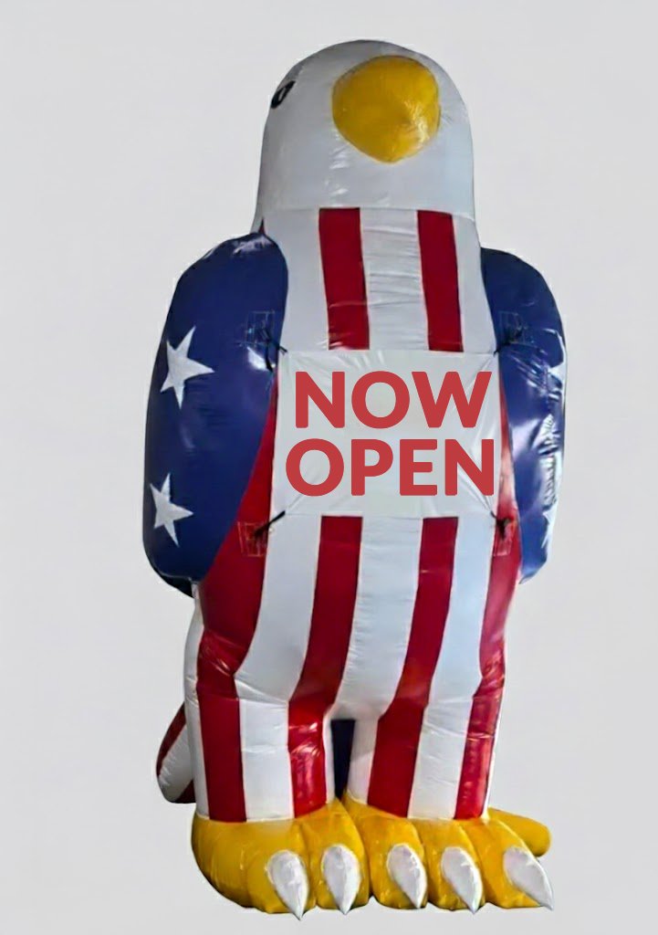22ft Giant Eagle Advertising Inflatable Balloon | Buy or Rent Nationwide | Custom Eagle Rooftop Balloon USA