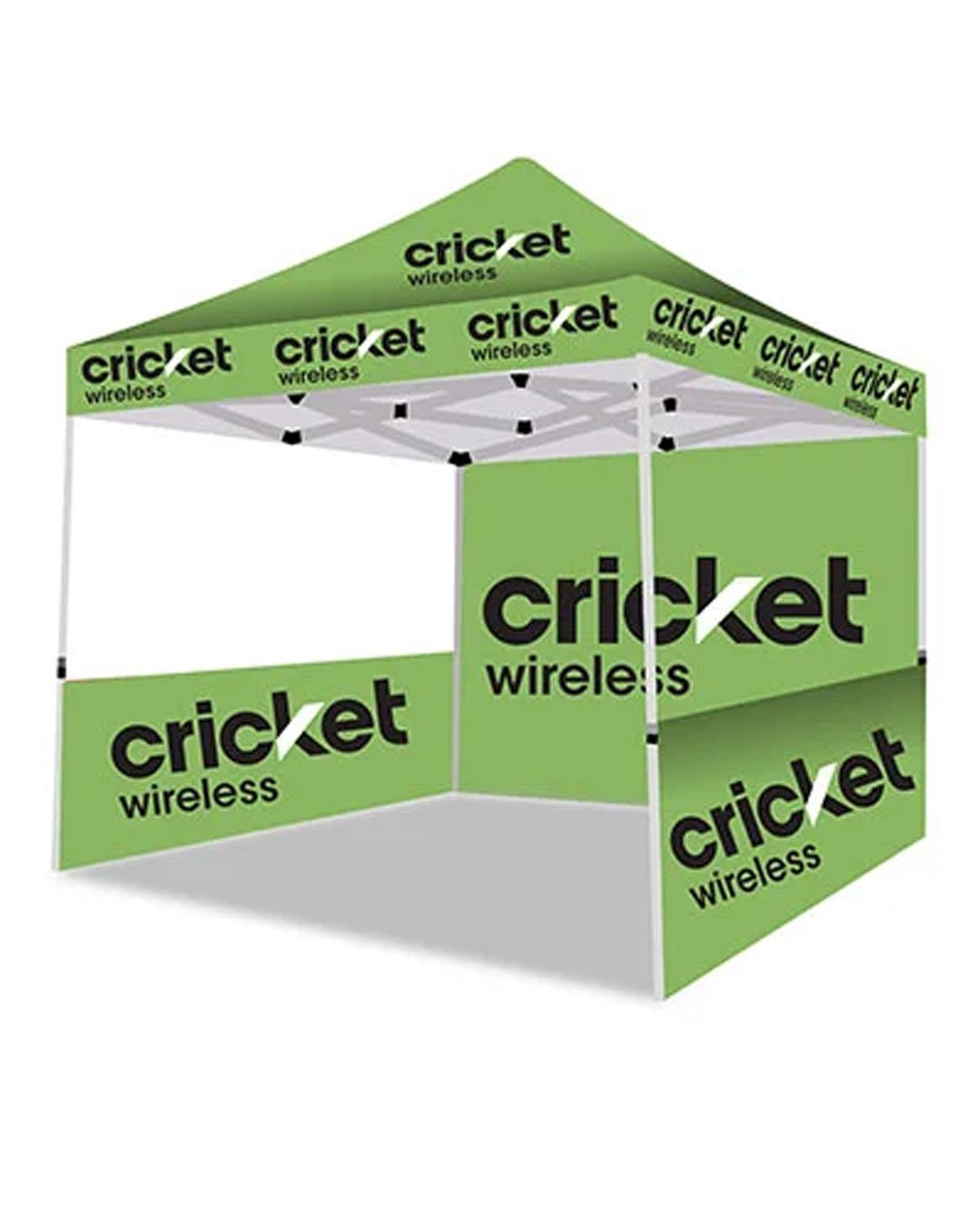 10x10 Cricket Wireless pop up tent