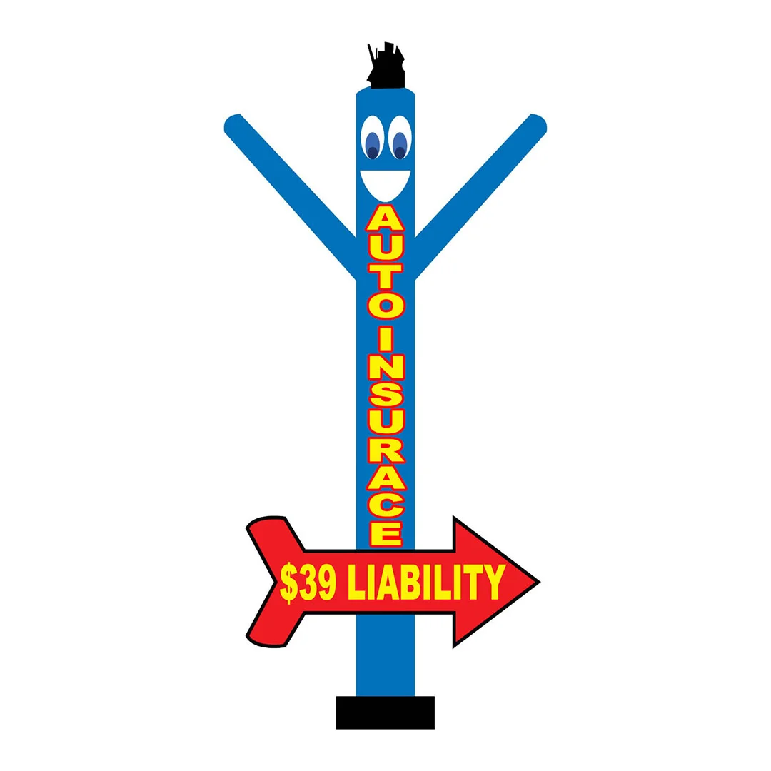 20FT Auto Insurance $39 Liability air dancer blue with arrow