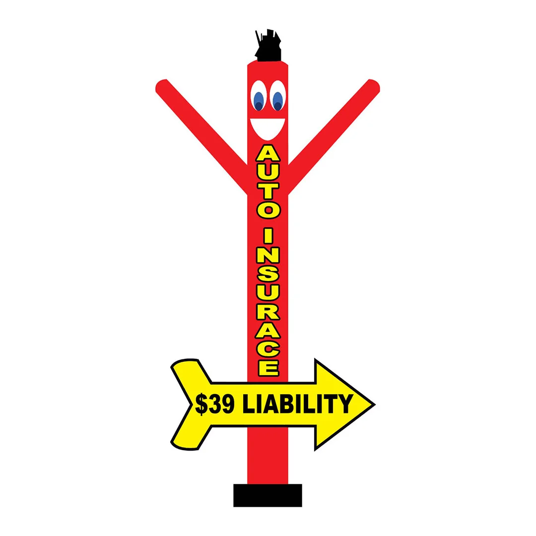 20FT Auto Insurance $39 Liability Inflatable Air Dancer With Arrow