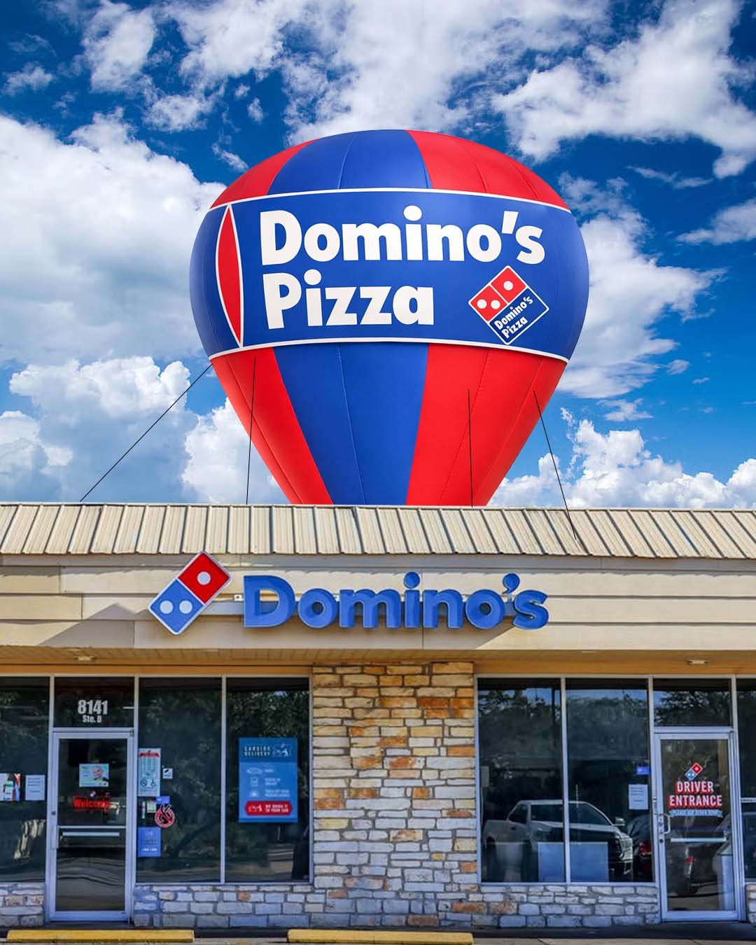 22ft Domino’s Pizza Rooftop Advertising Balloon
