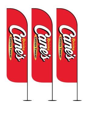 12FT Raising Cane’s feather flags pack of 3