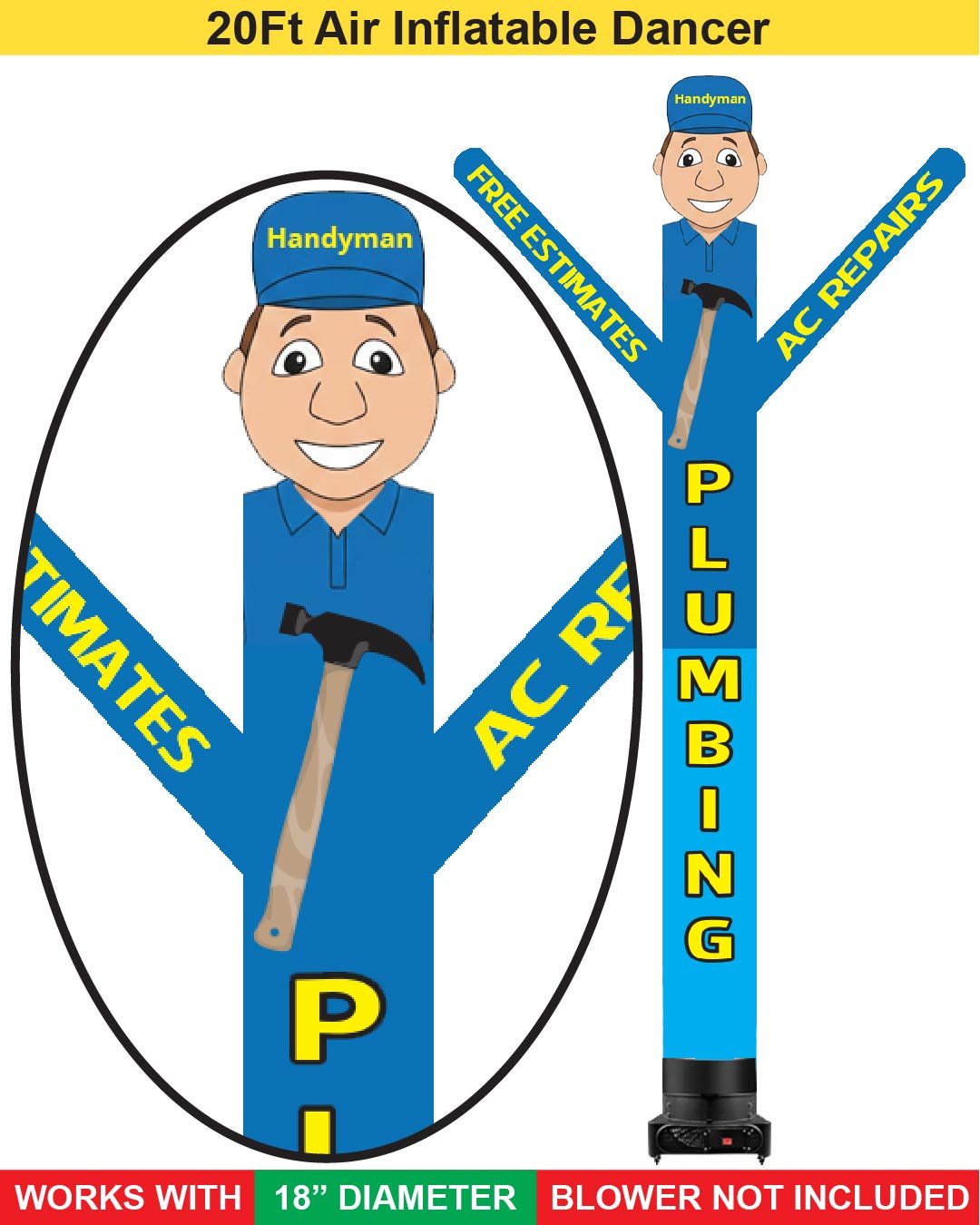 20ft handyman plumbing inflatable air dancer