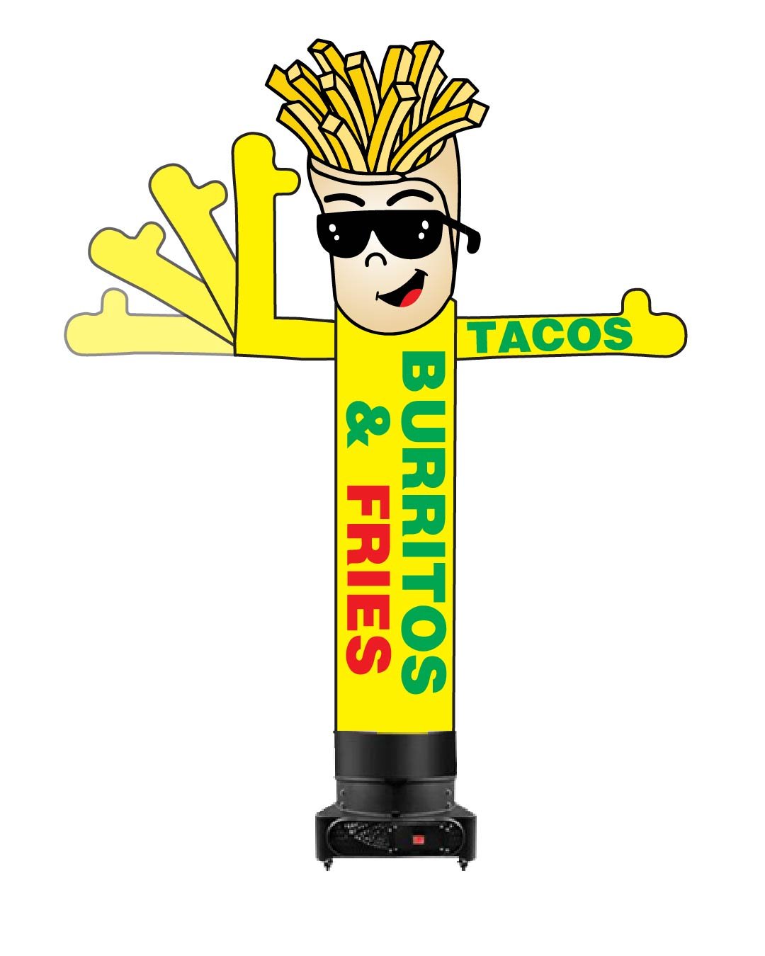 10FT “Burritos & Fries” Waving-Man Inflatable
