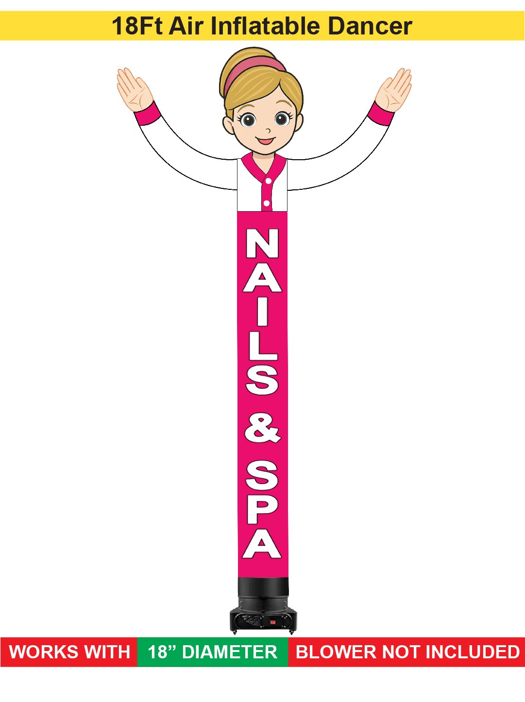 18ft Nails & Spa Girl Inflatable Air Dancer