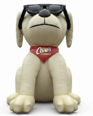 22ft Raising Cane’s inflatable dog mascot