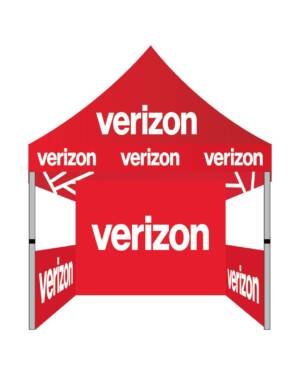 5×5 Verizon pop up advertising tent with back wall