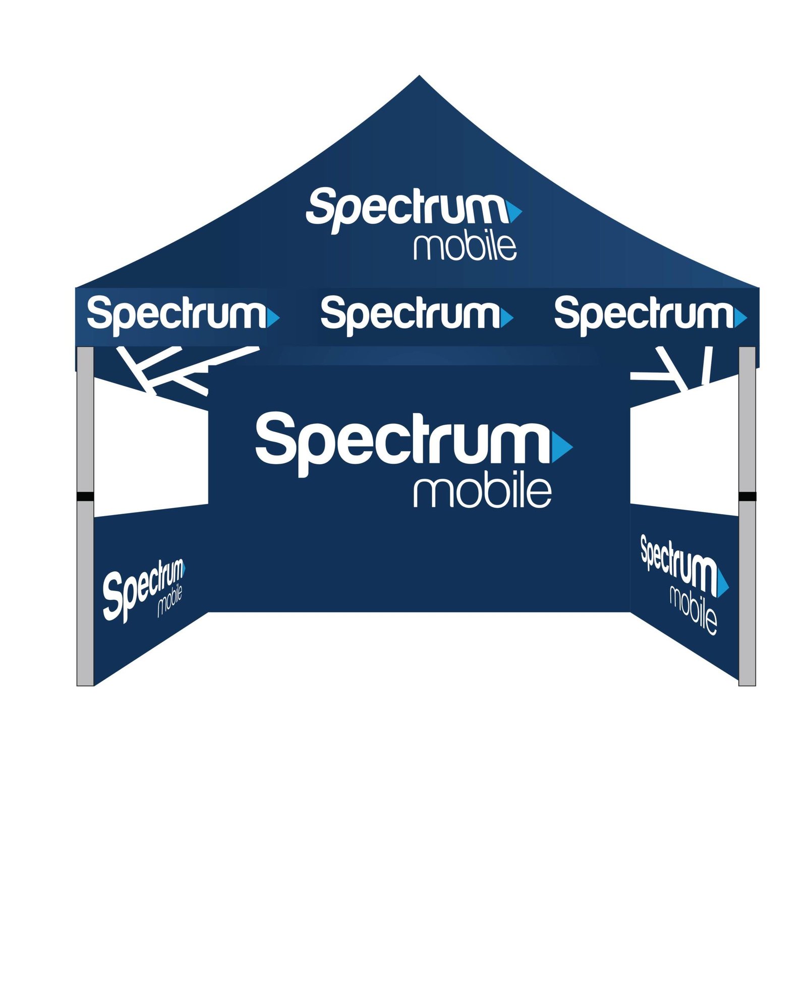 10×10 Spectrum Mobile branded pop up canopy tent