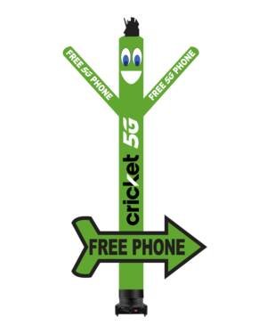buy 20ft Cricket 5G free 5G phone air dancer with arrow sign