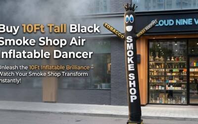 10Ft Tall Black Smoke Shop Air Inflatable Dancer