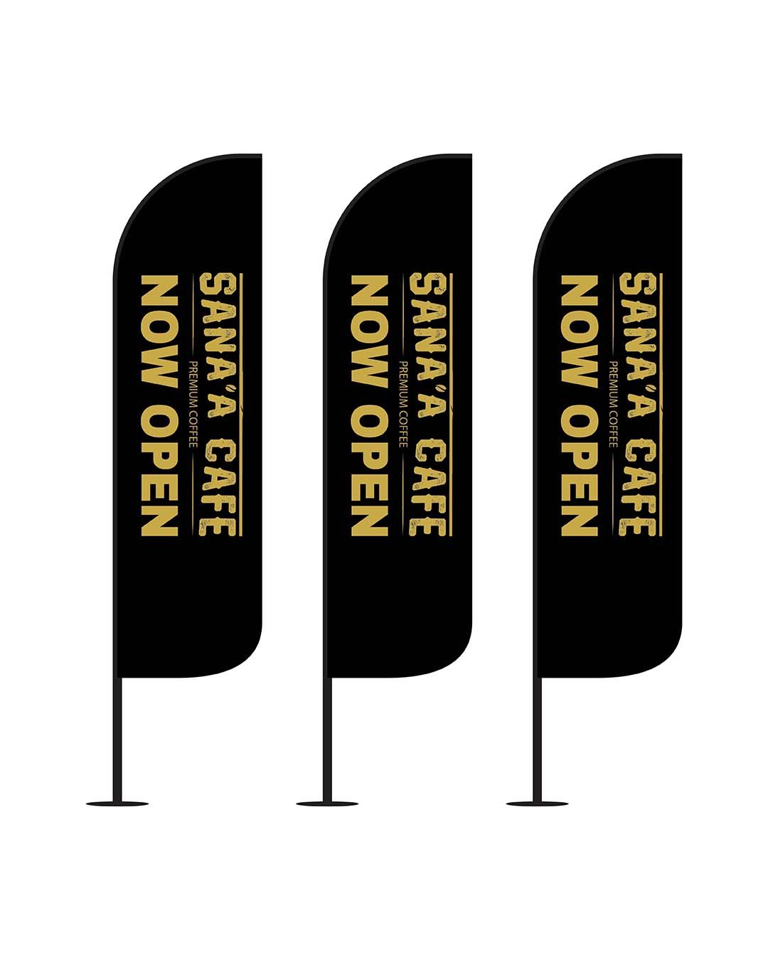 12FT now open cafe feather flags pack of 3