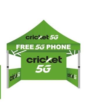10×10 Cricket 5G canopy tent with back wall