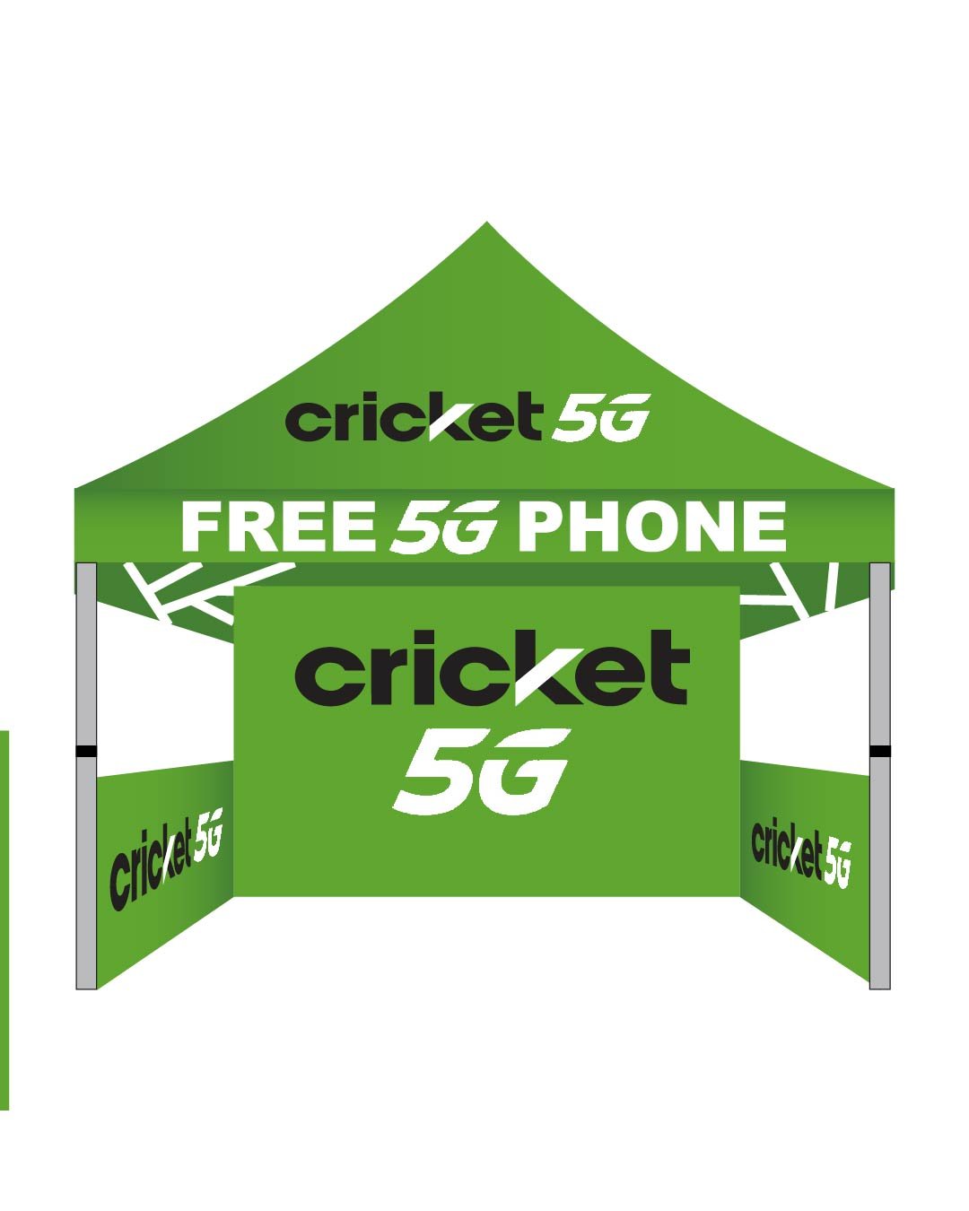 10×10 Cricket 5G canopy tent with back wall
