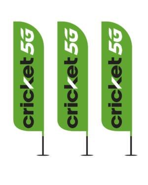 12FT Cricket 5G feather flags pack of 3