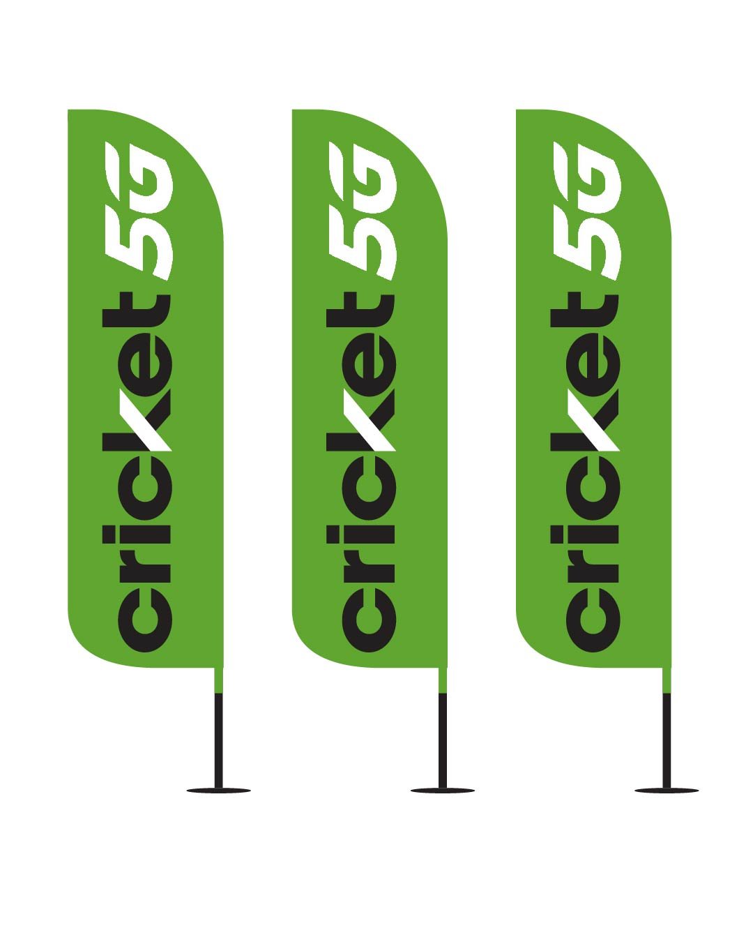 12FT Cricket 5G feather flags pack of 3