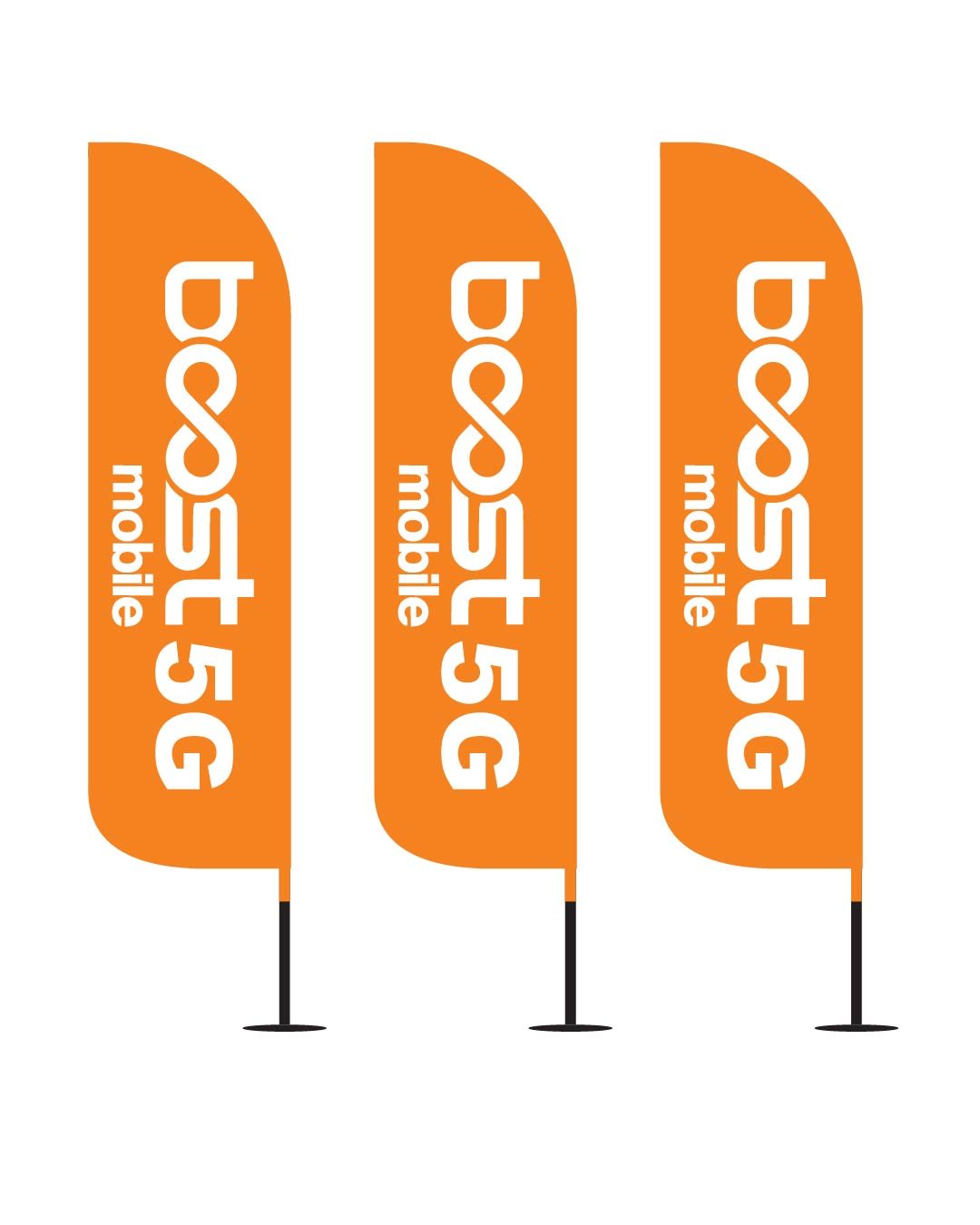 12FT Boost Mobile 5G feather flags pack of 3