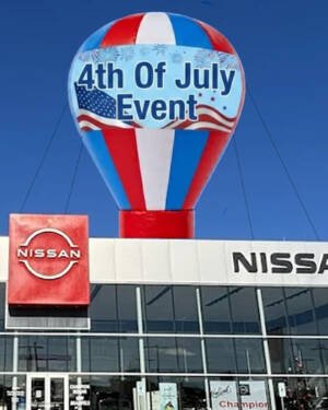 22Ft car dealership inflatable rooftop balloon