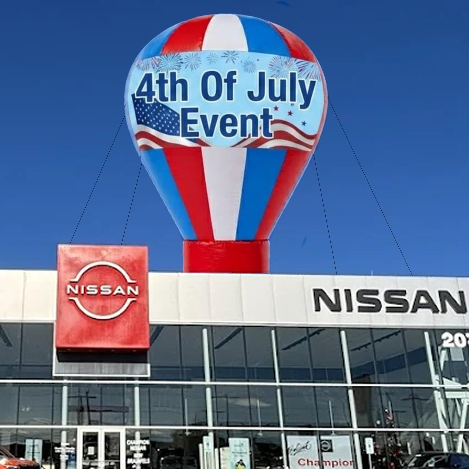 22Ft car dealership inflatable rooftop balloon