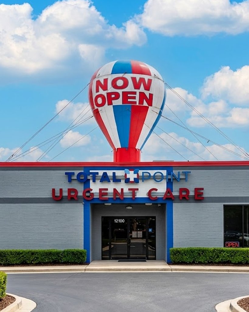 Urgent care advertising inflatable rooftop balloon for grand opening and roadside clinic visibility