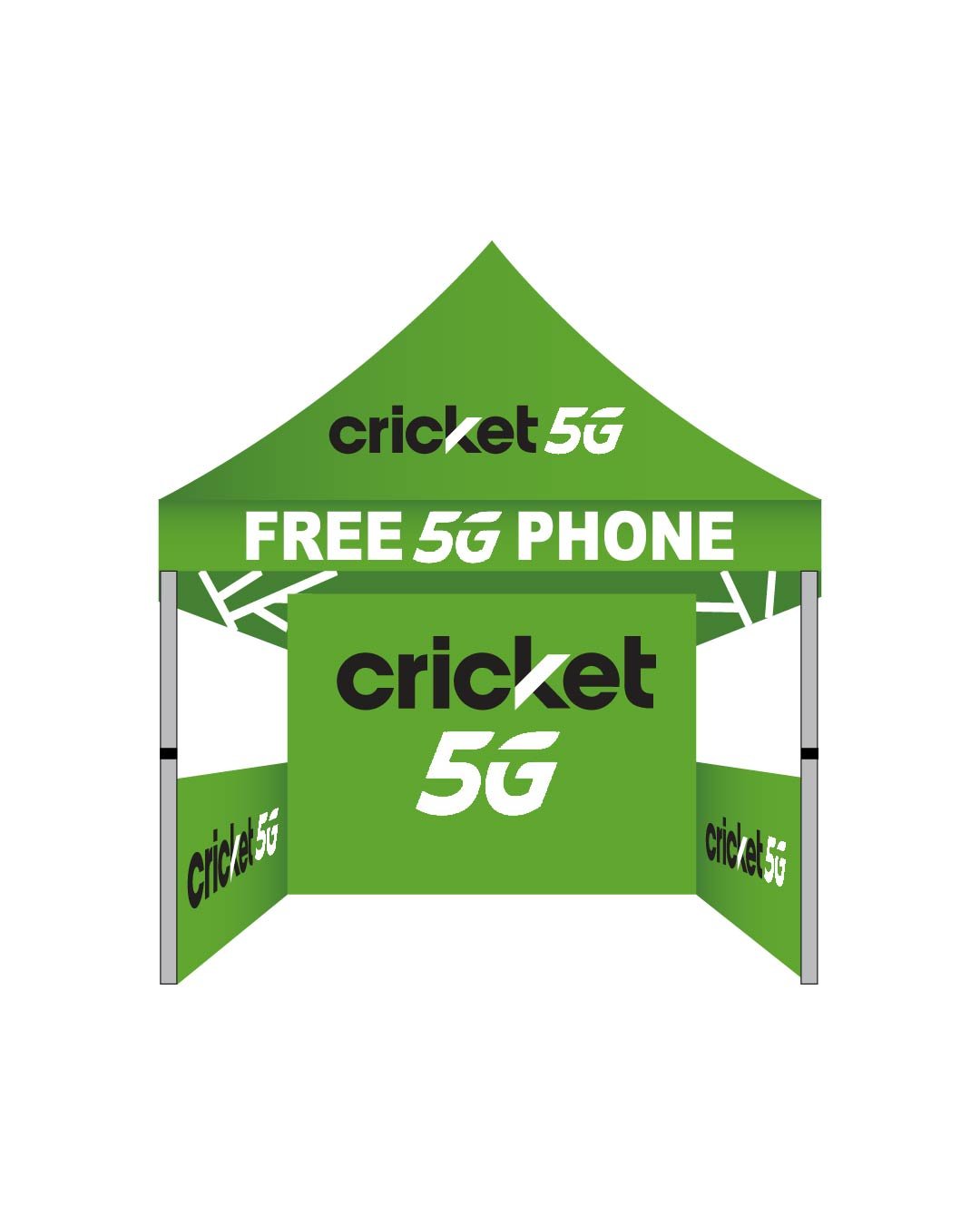 5×5 Cricket 5G canopy tent with back wall