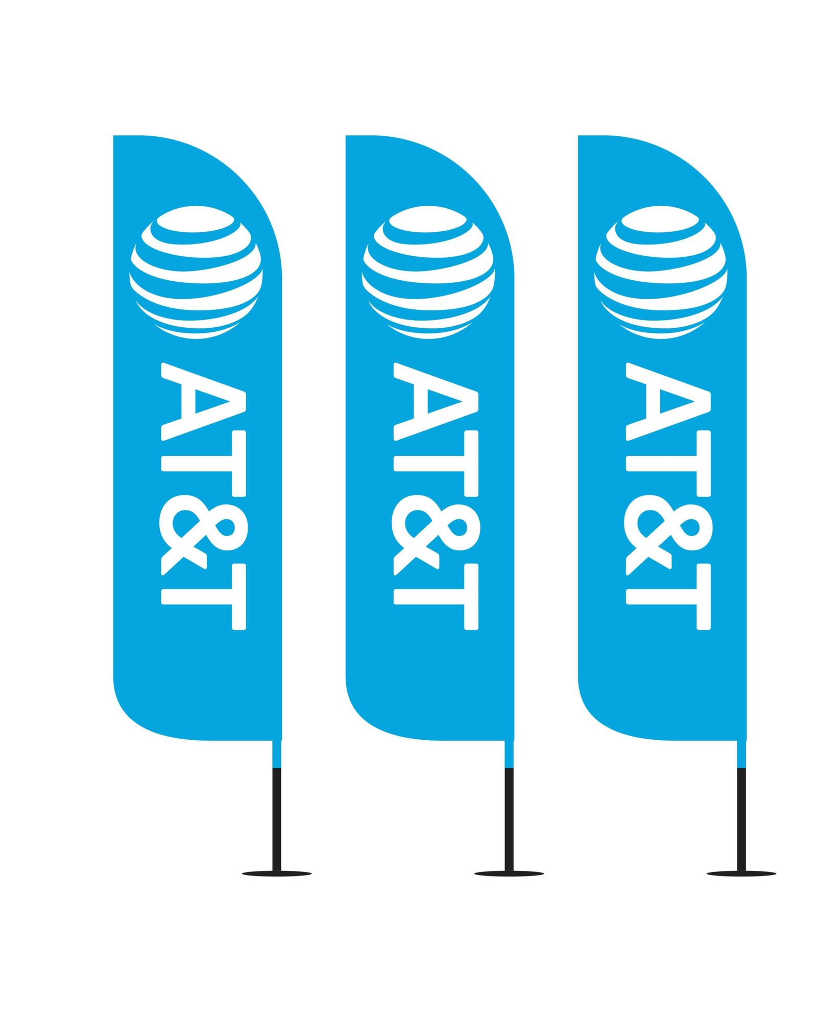 12FT AT&T Blue Feather Flags Pack of 3 | Outdoor Storefront Advertising ...