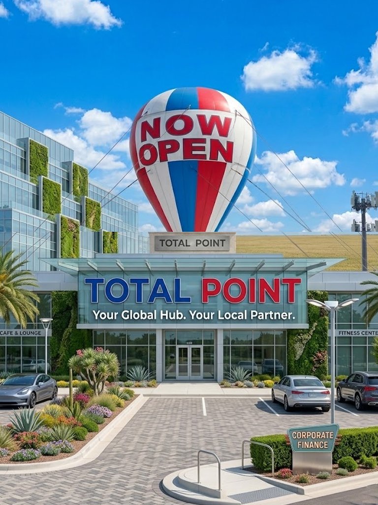 Outdoor advertising balloon example for roadside dealership visibility