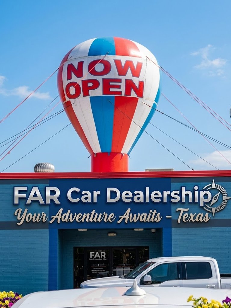 Giant rooftop balloon for dealership sale event visibility