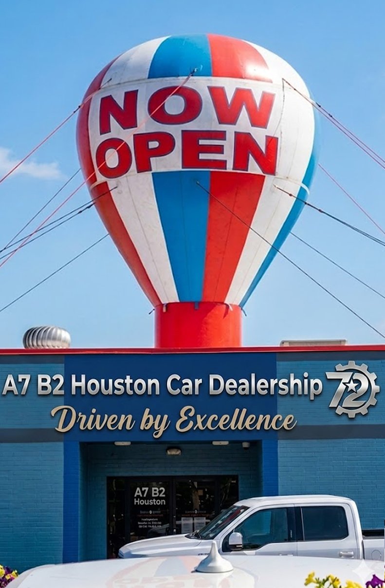 Car dealership advertising rooftop balloon for outdoor lot visibility and sale promotion
