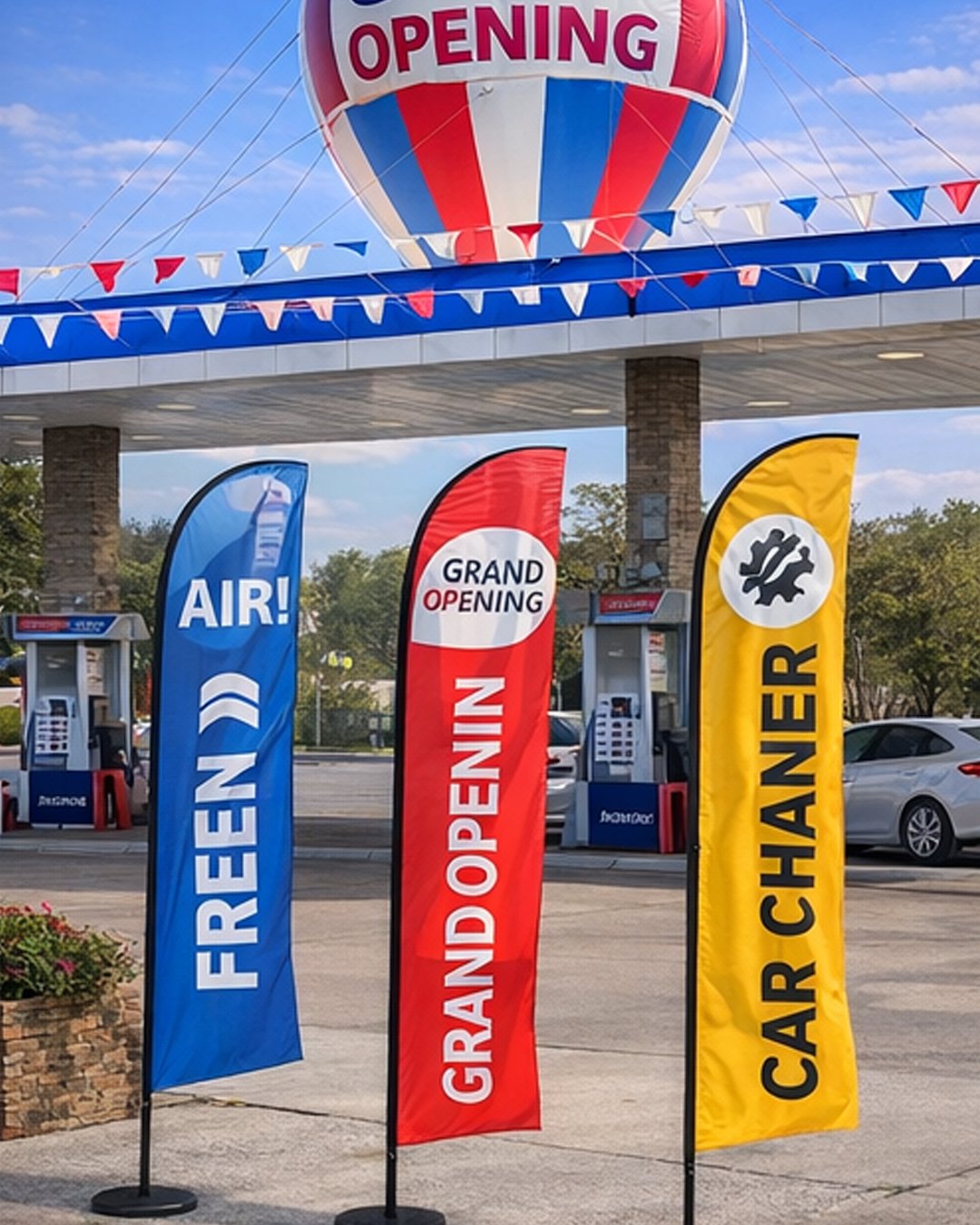 12ft custom feather flags for storefront advertising and outdoor marketing in the USA